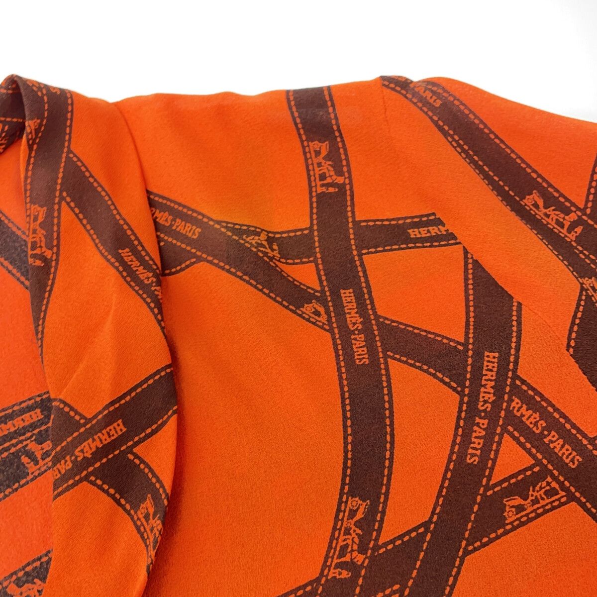Hermes Martin Margiela Era Bolduc Ribbon Silk Bowtie Blouse 34 — view 6