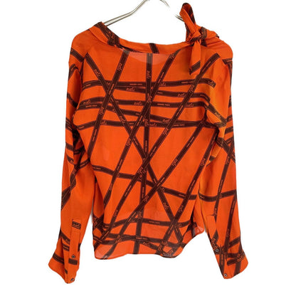 Hermes Martin Margiela Era Bolduc Ribbon Silk Bowtie Blouse 34 — view 2