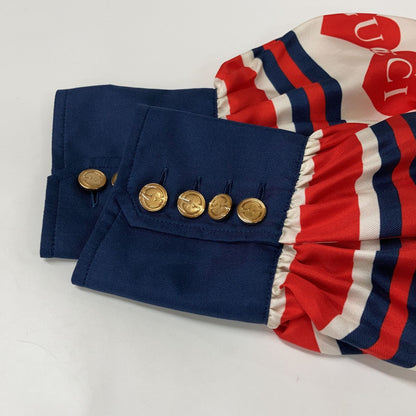 Gucci Ivory Red Silk Heart Bowtie Shirt 40 — view 5