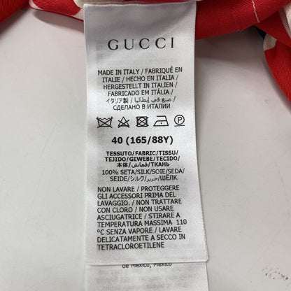 Gucci Ivory Red Silk Heart Bowtie Shirt 40 — view 4