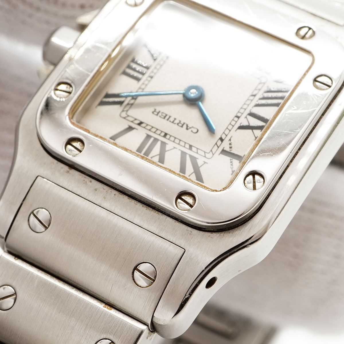 Cartier Santos Galbe SM Ivory Dial Watch — view 7