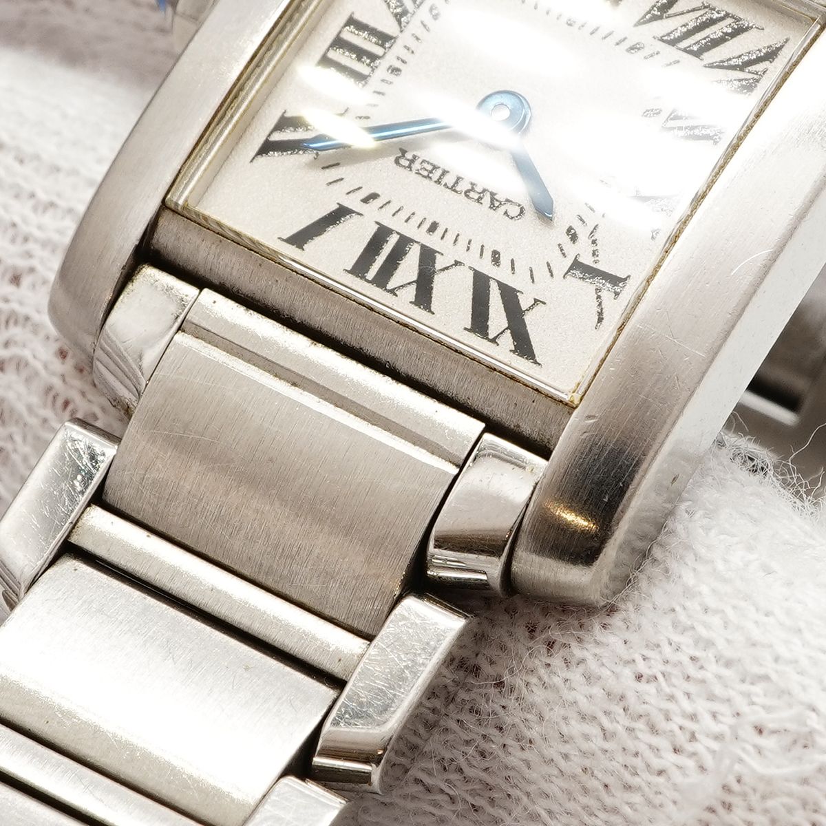Cartier Tank Francaise SM White Dial Watch — view 7