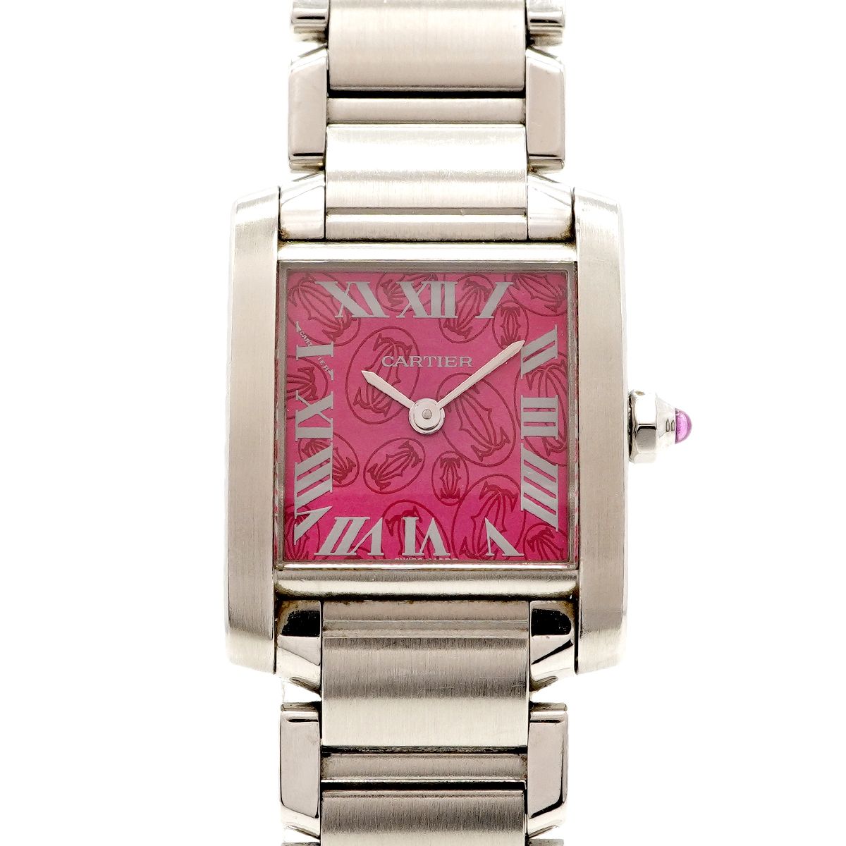 Cartier Tank Francaise SM Christmas Limited Pink Dial Watch