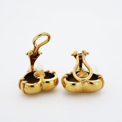 Tiffany & Co Earrings Heart Yellow Gold Pearl — view 3