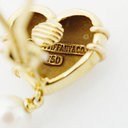 Tiffany & Co Earrings Heart Yellow Gold Pearl — view 5