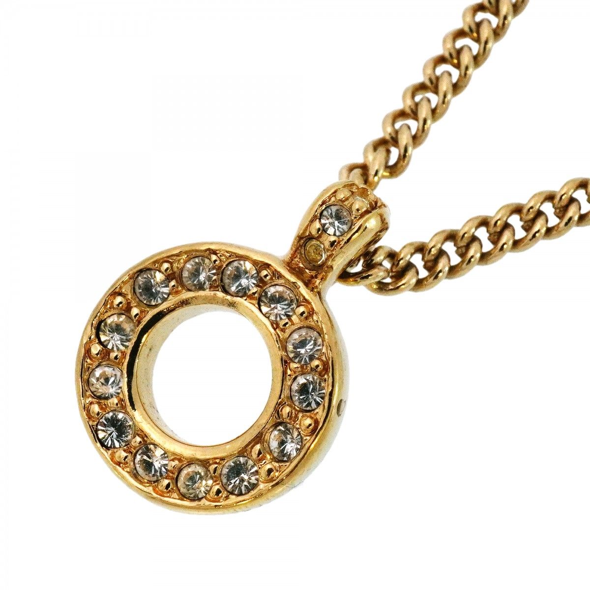 Dior Necklace Gold Plated Line Stone