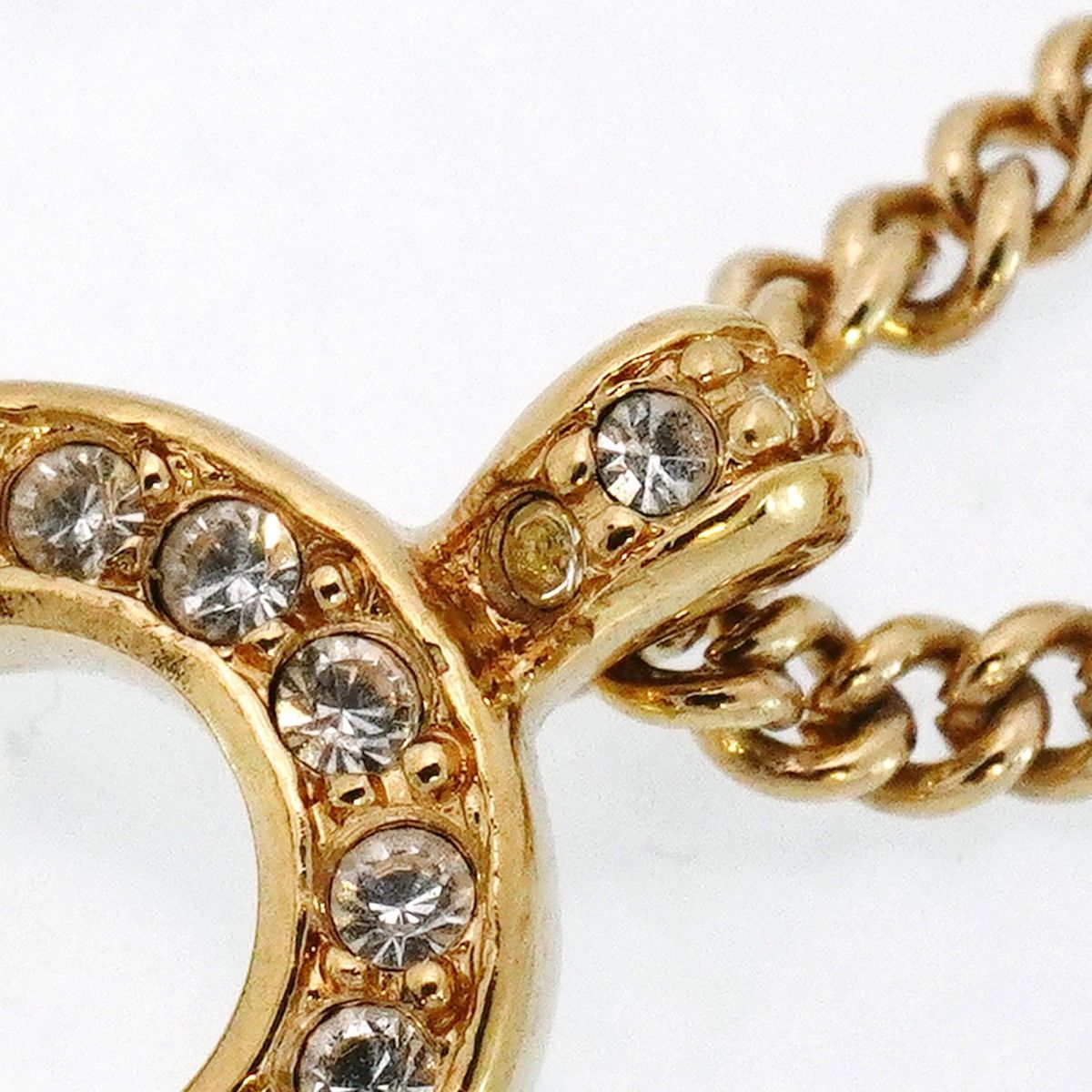 Dior Necklace Gold Plated Line Stone — view 6