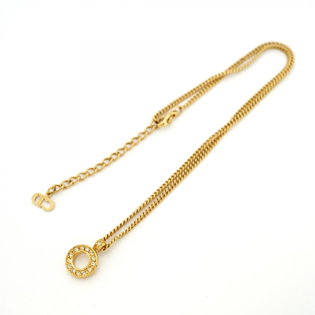 Dior Necklace Gold Plated Line Stone — view 3