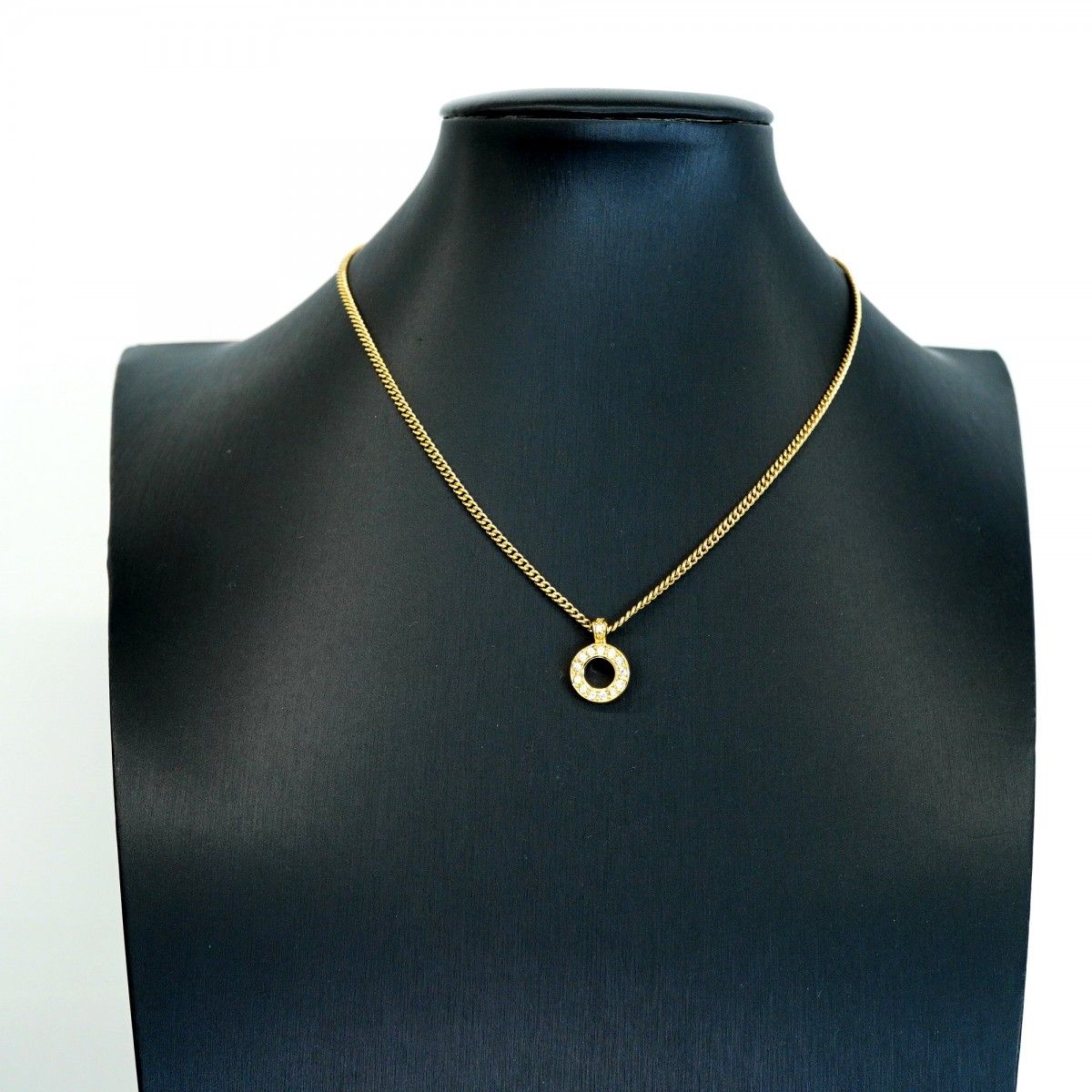 Dior Necklace Gold Plated Line Stone — view 5
