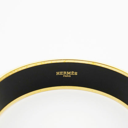 Hermes Bangle Enamel GM Gold Plated Cloisonne White Bracelet — view 4