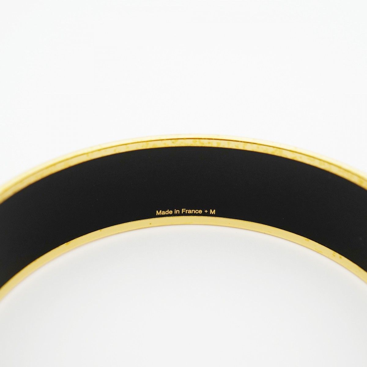 Hermes Bangle Enamel GM Gold Plated Cloisonne White Bracelet — view 5