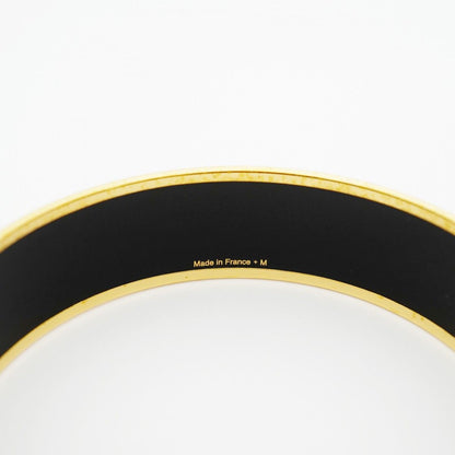 Hermes Bangle Enamel GM Gold Plated Cloisonne White Bracelet — view 5