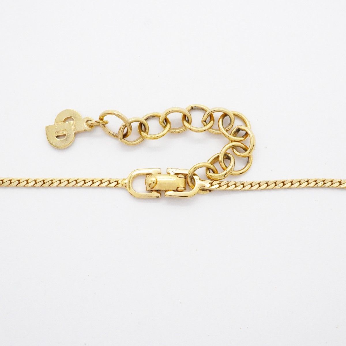 Dior Necklace Top Gold Plated Line Stone — view 4
