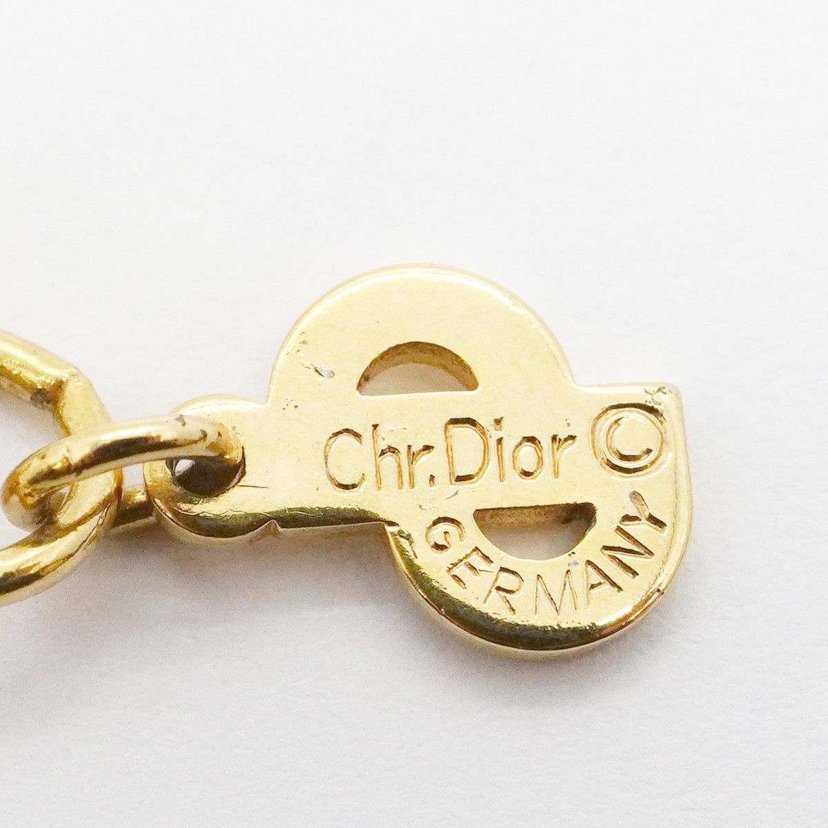 Dior Necklace Top Gold Plated Line Stone — view 8