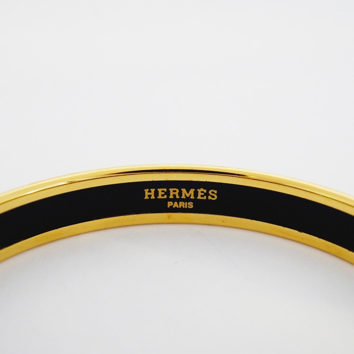 Hermes Bangle Enamel PM Gold Plated Cloisonne Green Bracelet — view 4