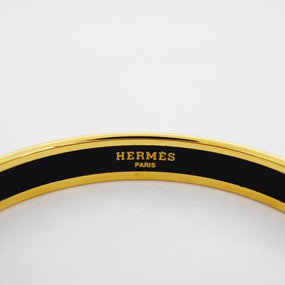 Hermes Bangle Enamel PM Gold Plated Cloisonne Green Bracelet — view 4