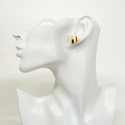 Hermes Earrings Pop Gold Plated White — view 7