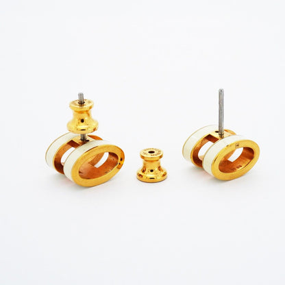 Hermes Earrings Pop Gold Plated White — view 3