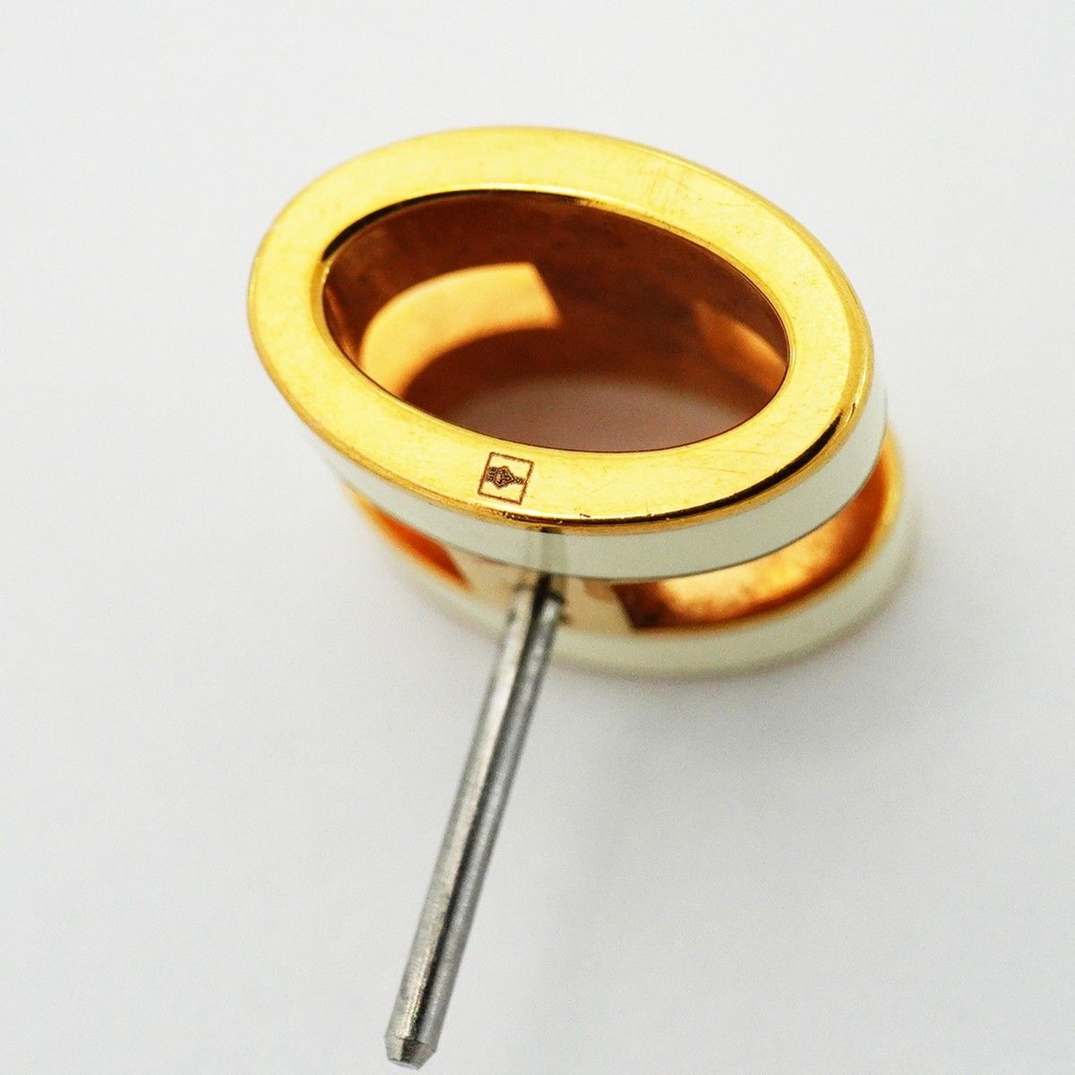Hermes Earrings Pop Gold Plated White — view 6