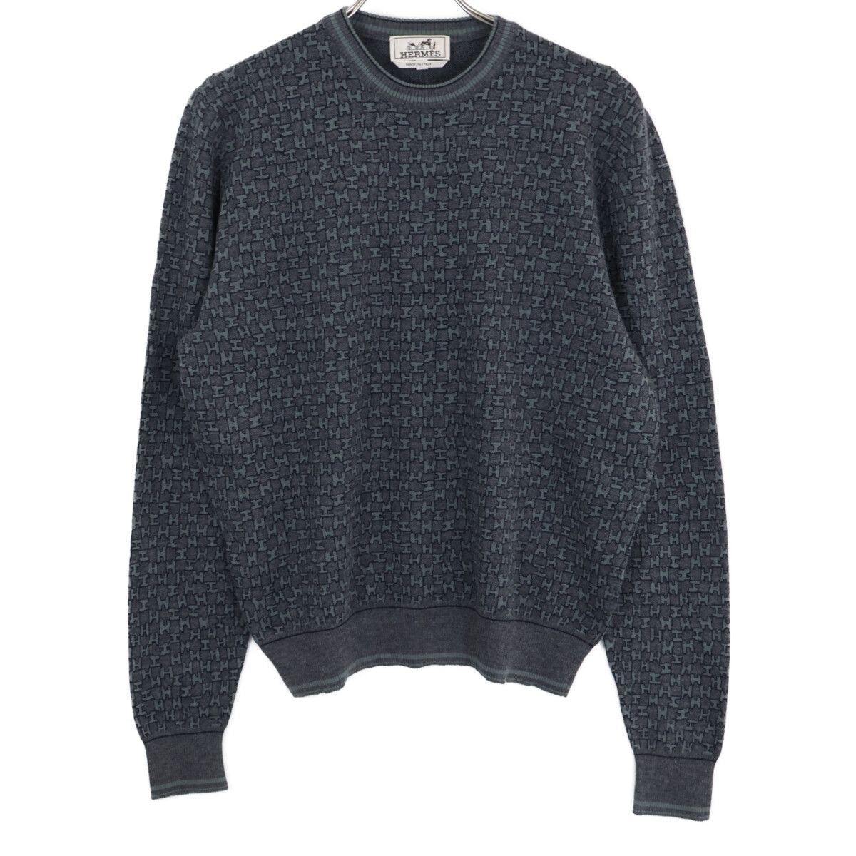 Hermes Logo Pattern Cashmere Silk Knit Sweater