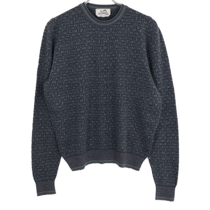Hermes Logo Pattern Cashmere Silk Knit Sweater