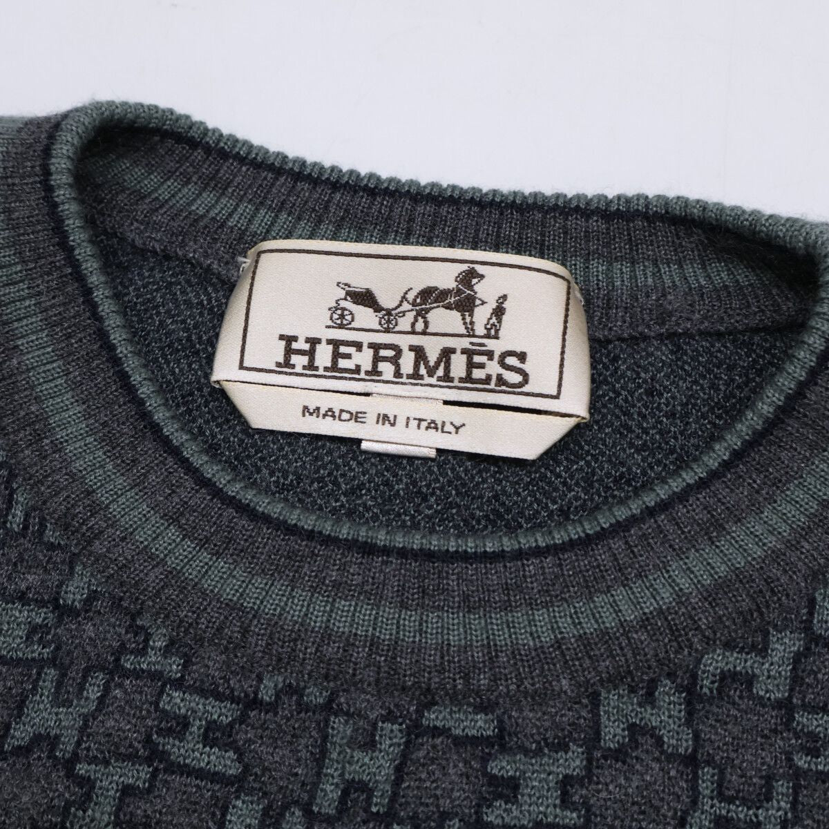 Hermes Logo Pattern Cashmere Silk Knit Sweater — view 3