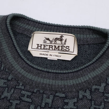 Hermes Logo Pattern Cashmere Silk Knit Sweater — view 3