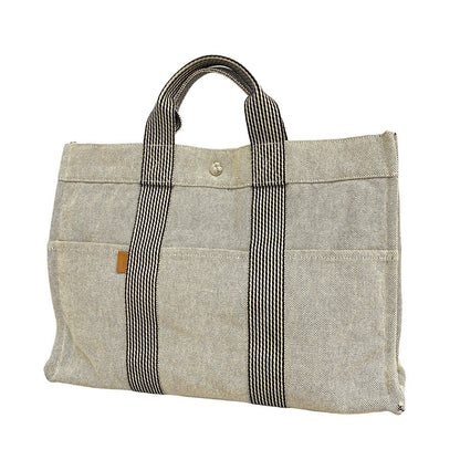 Hermes Tote New Fourre Tout Canvas Gray Silver