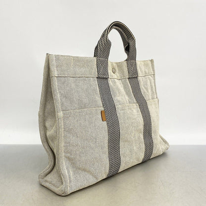 Hermes Tote New Fourre Tout Canvas Gray Silver — view 2