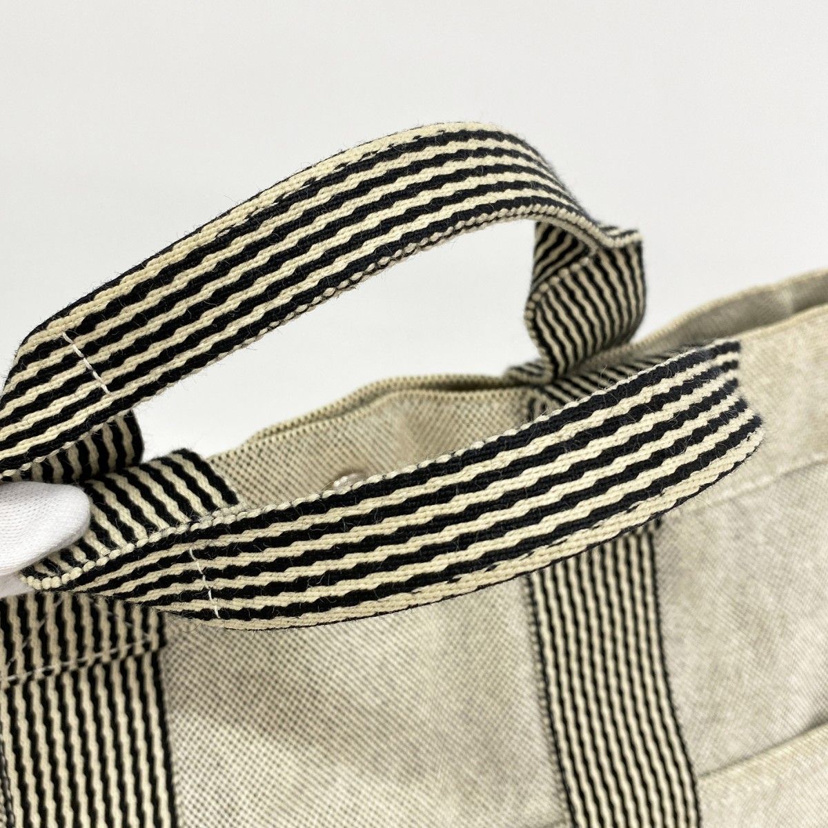 Hermes Tote New Fourre Tout Canvas Gray Silver — view 8