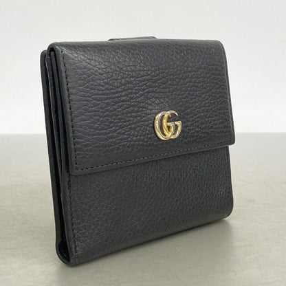 Gucci Wallet GG Marmont Leather Black Gold — view 2