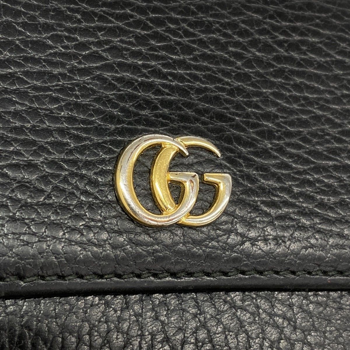 Gucci Wallet GG Marmont Leather Black Gold — view 6