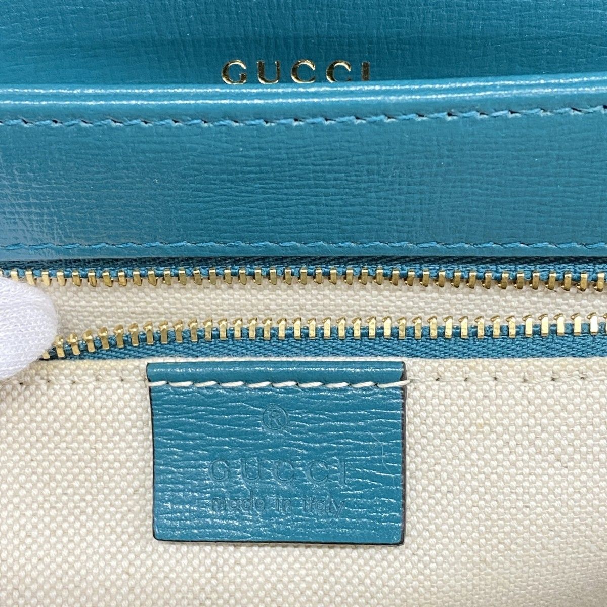 Gucci Shoulder Bag Horsebit Leather Green Blue Gold — view 5