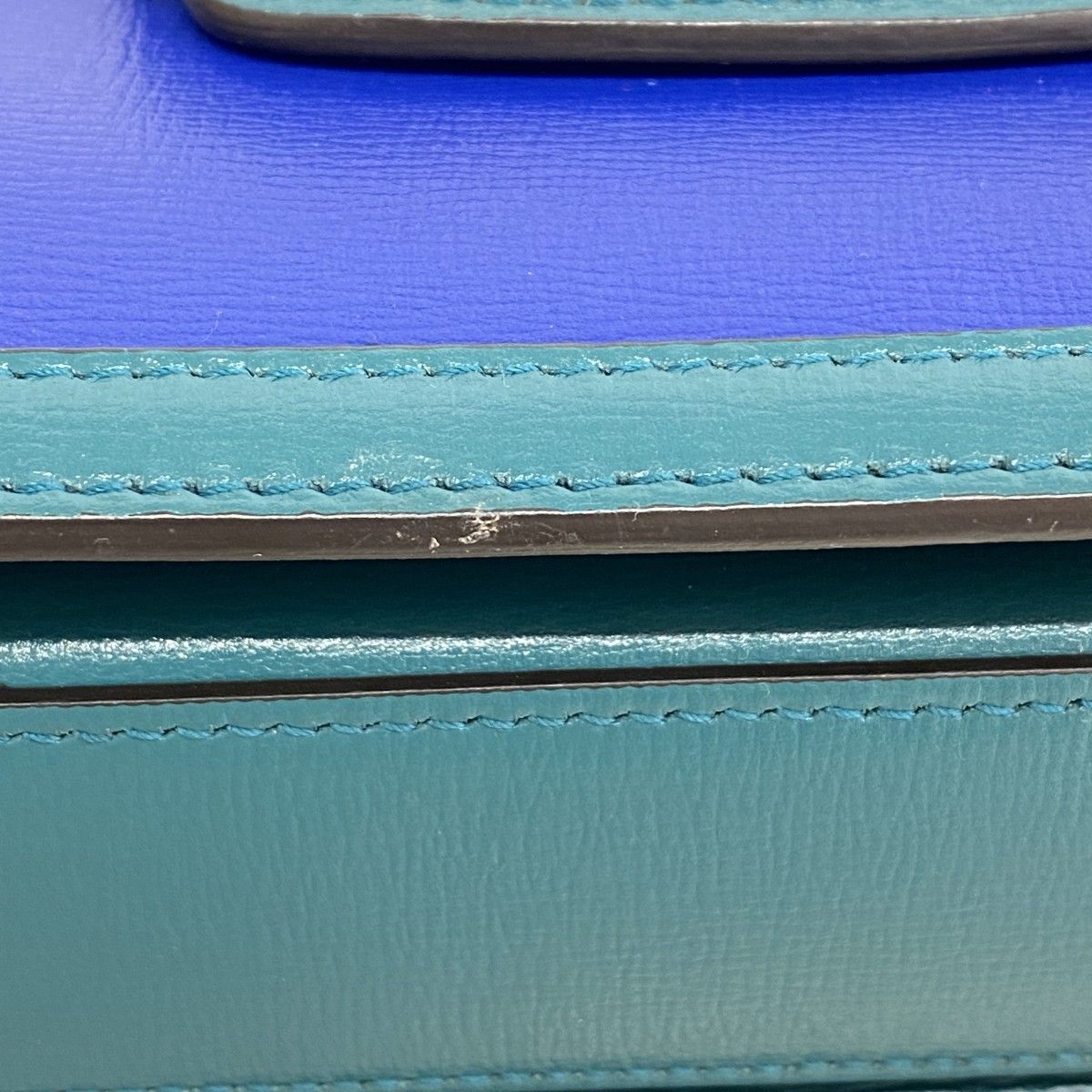 Gucci Shoulder Bag Horsebit Leather Green Blue Gold — view 8