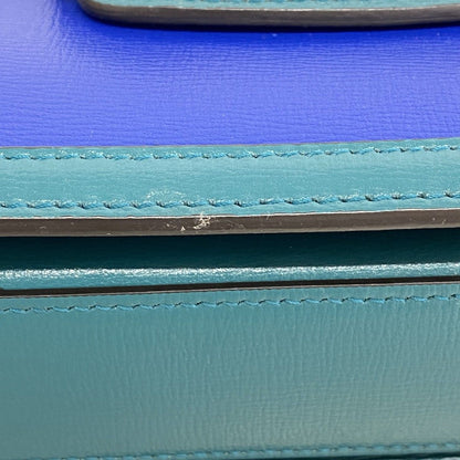 Gucci Shoulder Bag Horsebit Leather Green Blue Gold — view 8