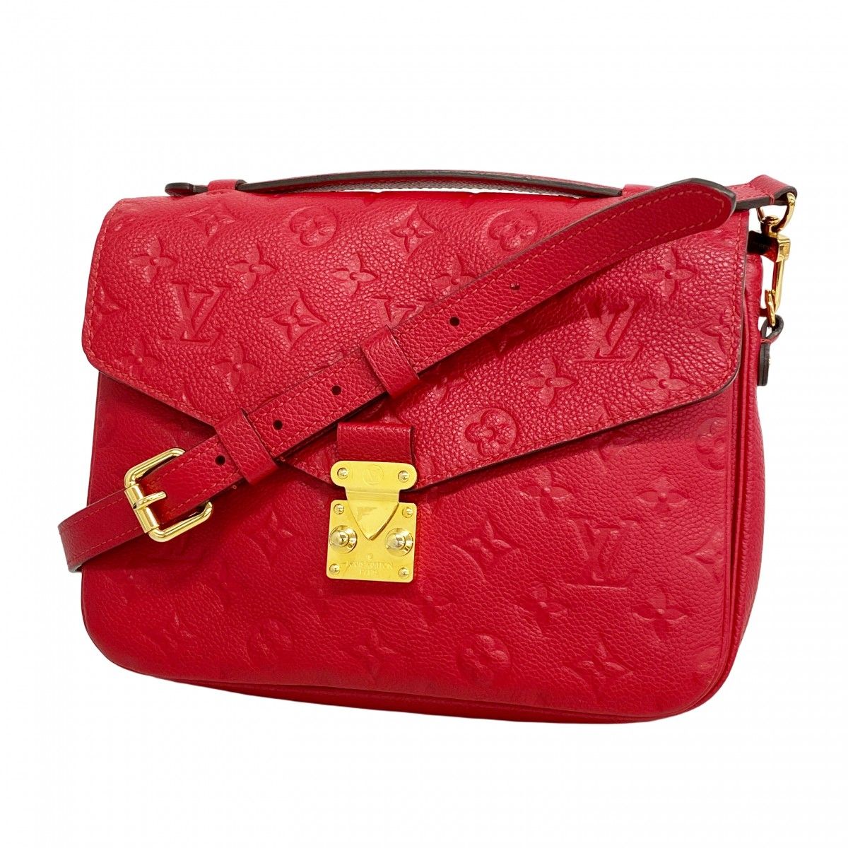 Louis Vuitton Handbag Monogram Empreinte Pochette Metis MM Cerise 2-Way Bag