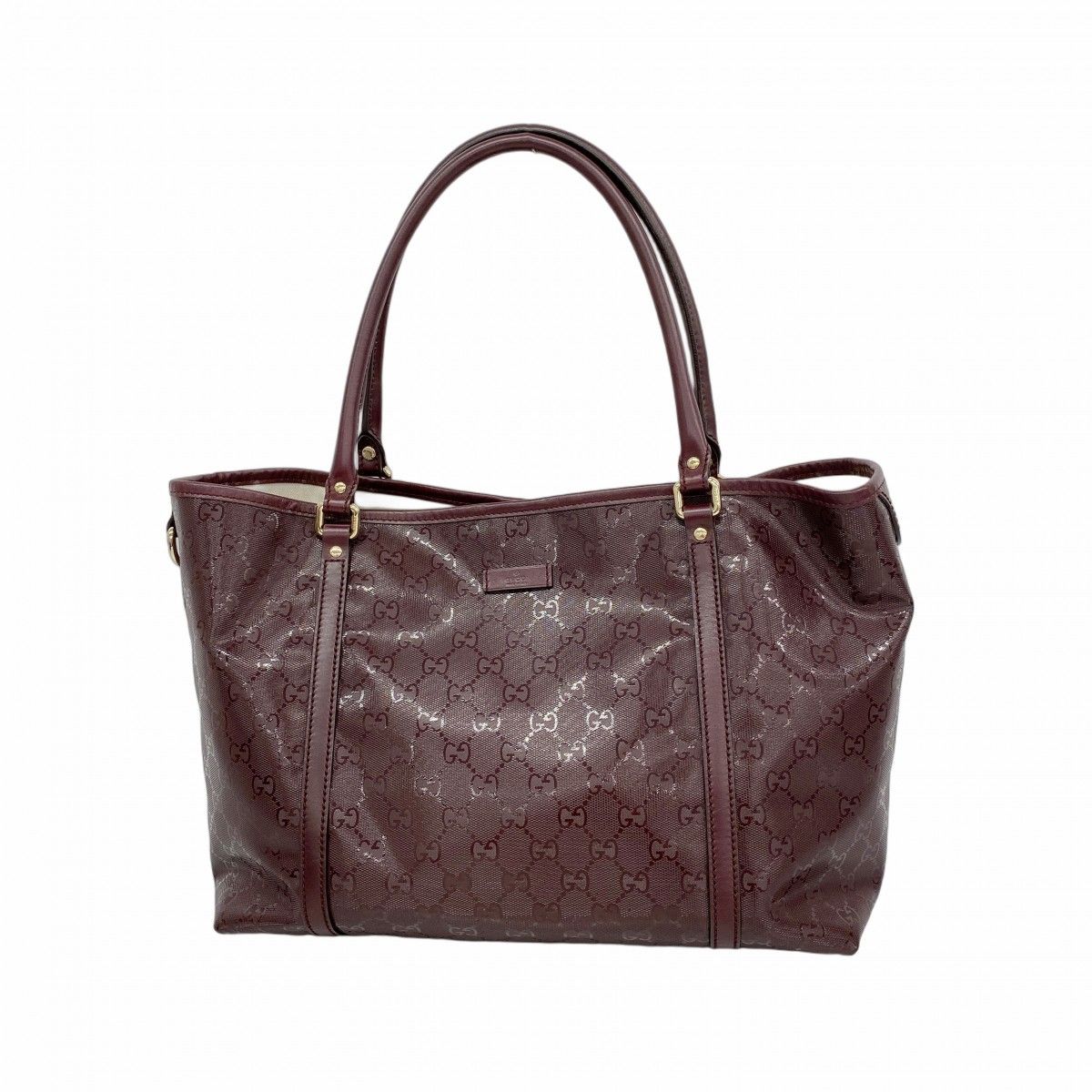 Gucci Tote GG Supreme Bordeaux Gold