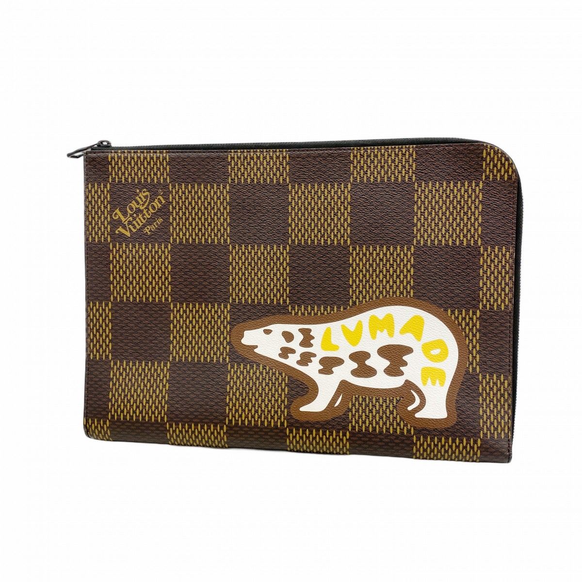 Louis Vuitton Clutch Damier Giant Pochette Jour GM Brown
