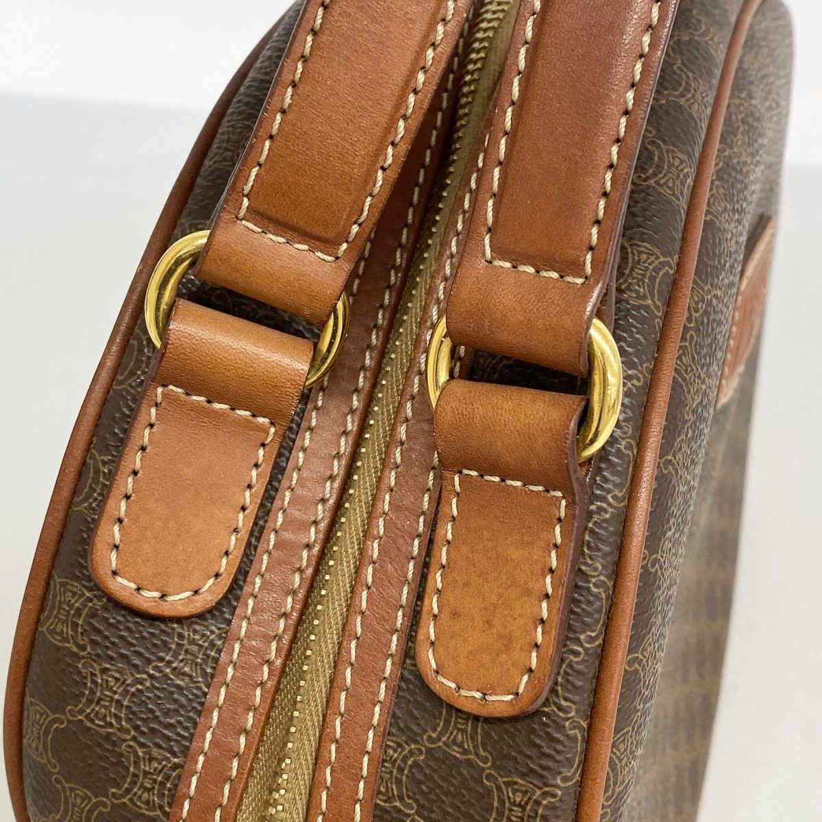 Celine Handbag Macadam Brown Gold — view 8