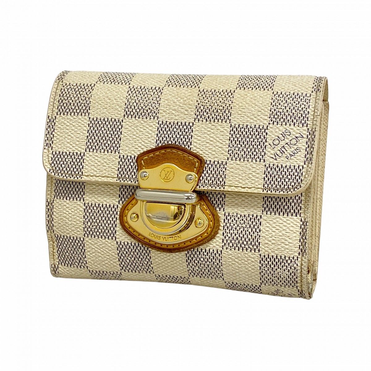 Louis Vuitton Trifold Wallet Damier Azur Portefeuille Joy White