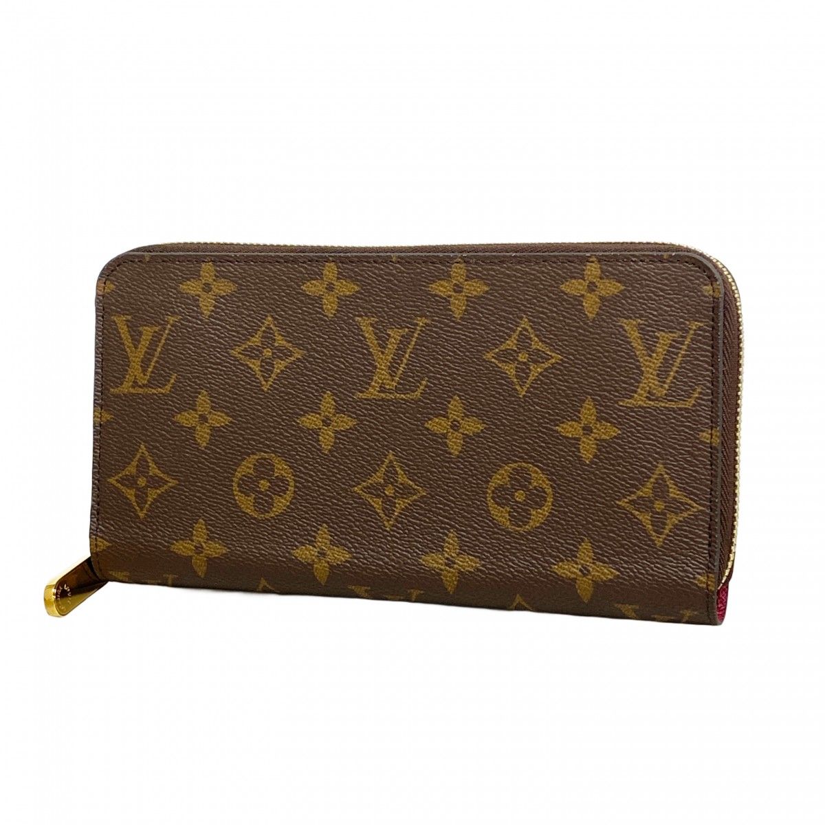 Louis Vuitton Wallet Monogram Zippy Brown Fuchsia Pink