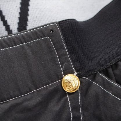 Versace Gianni Cotton Logo Gold Button Pants Half Black 52 — view 6
