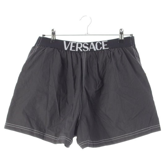 Versace Gianni Cotton Logo Gold Button Pants Half Black 52