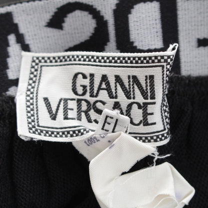 Versace Gianni Cotton Logo Gold Button Pants Half Black 52 — view 8