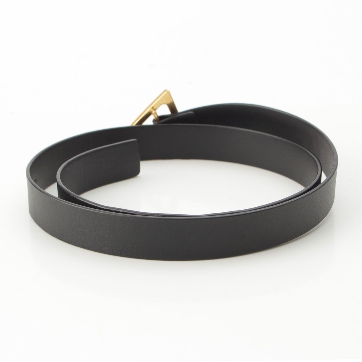 Bottega Veneta Leather Triangle Belt Black 80 cm — view 3