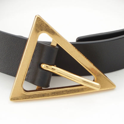 Bottega Veneta Leather Triangle Belt Black 80 cm — view 2