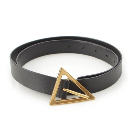 Bottega Veneta Leather Triangle Belt Black 80 cm