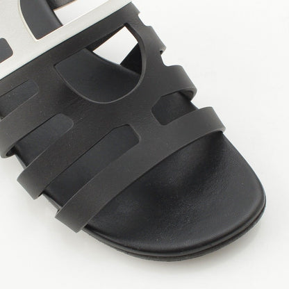 Hermes Camellia Chaine Sandals Black White — view 6