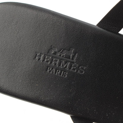 Hermes Camellia Chaine Sandals Black White — view 7