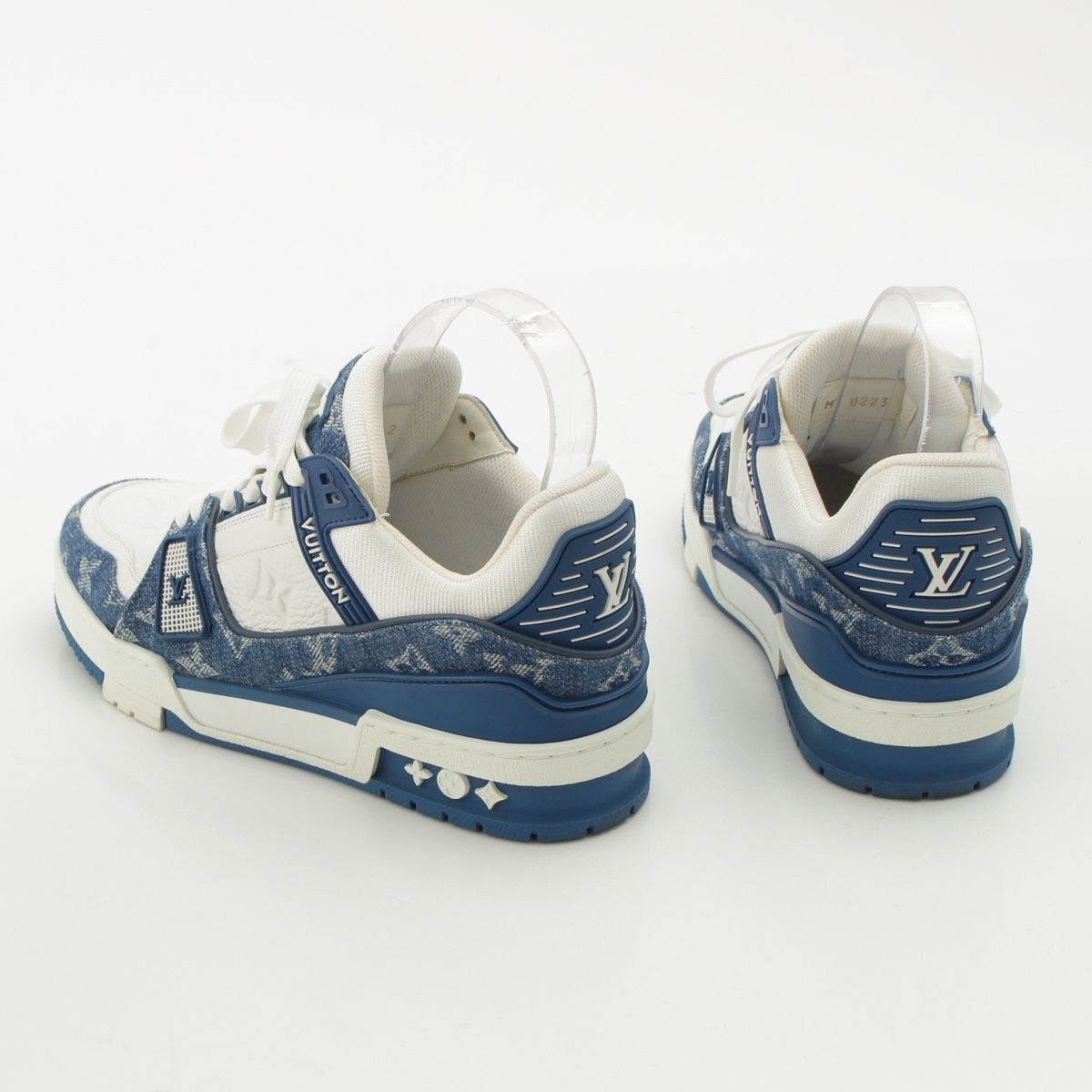 Louis Vuitton LV Denim Leather Low Cut Sneakers Blue — view 4